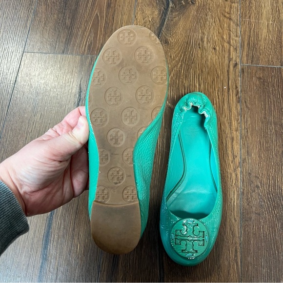 Tory Burch Teal Leather Flats - Picture 5 of 7